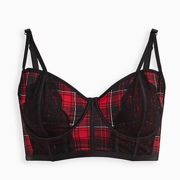 ⬇️Torrid red plaid strappy long line bralette - Picture 4 of 6